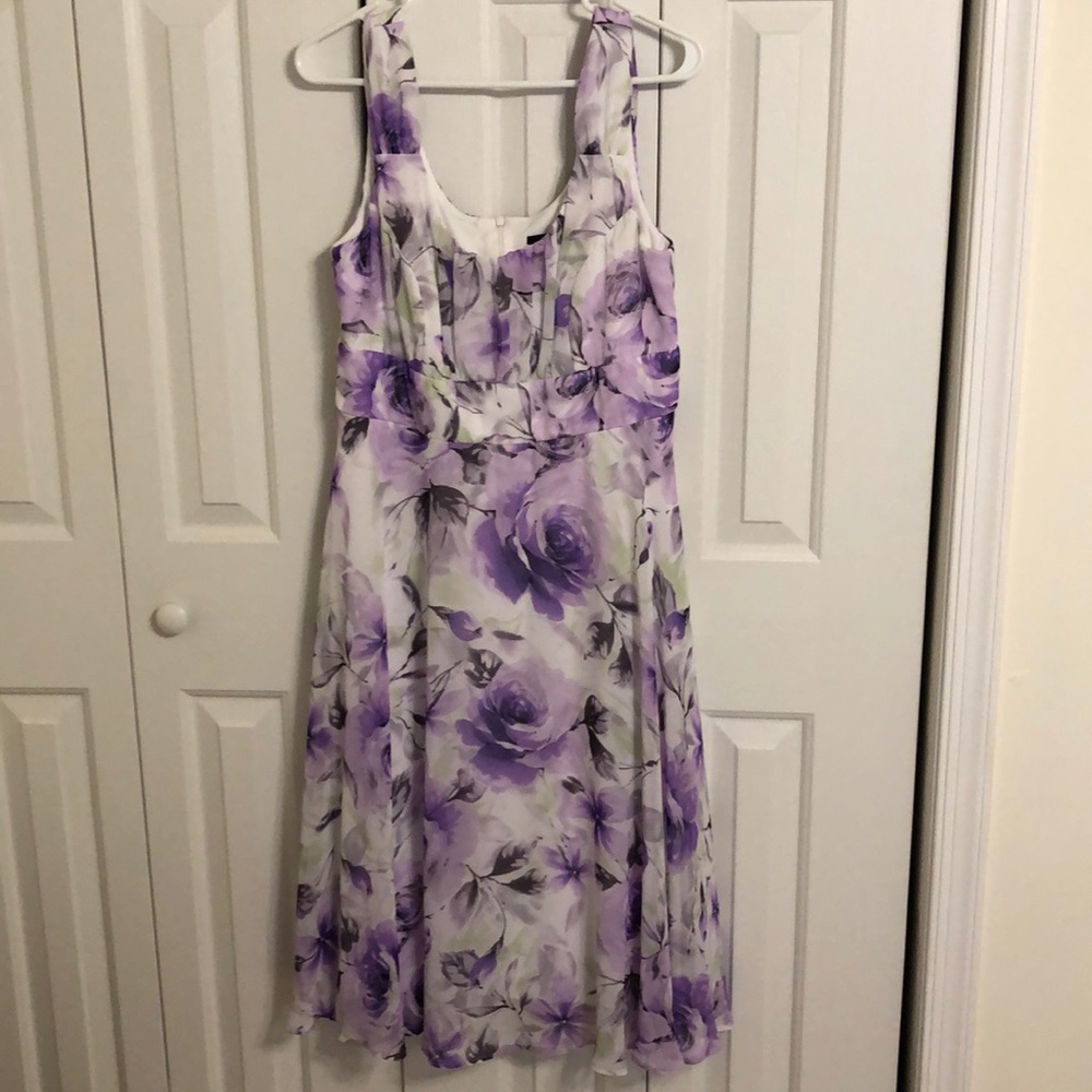Connected apparel size 12 dress purple flowers